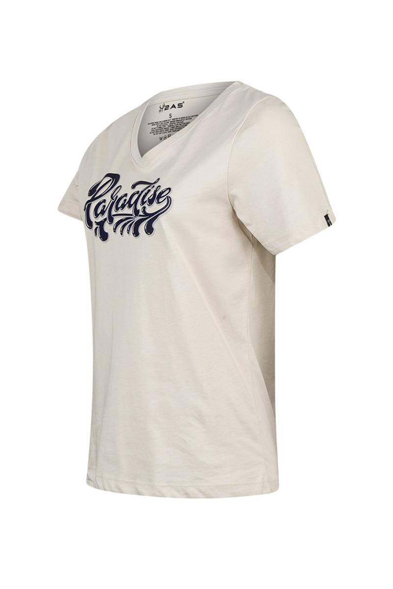 2AS Alone Baskılı V Yaka Kadın T-Shirt 406 - 2