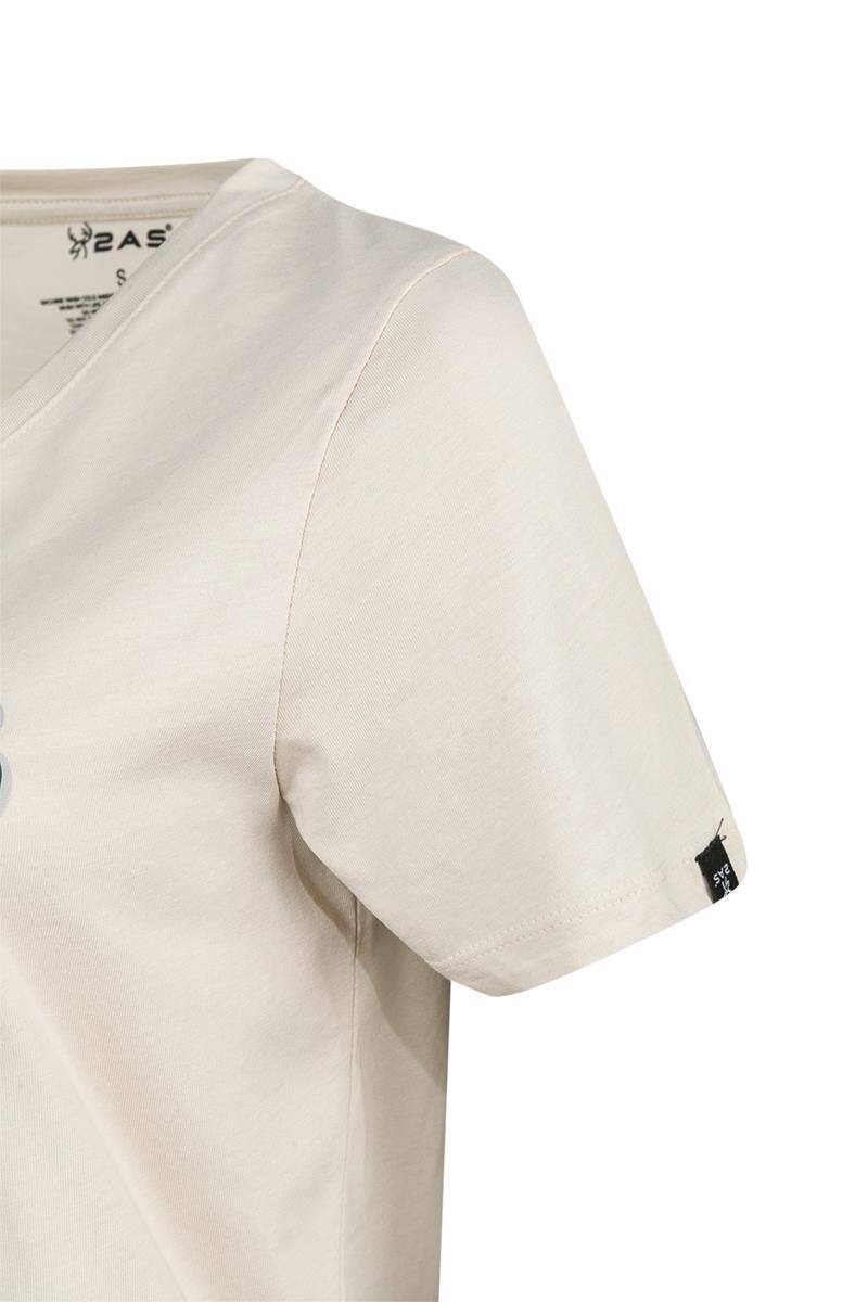 2AS Alone Baskılı V Yaka Kadın T-Shirt 406 - 3