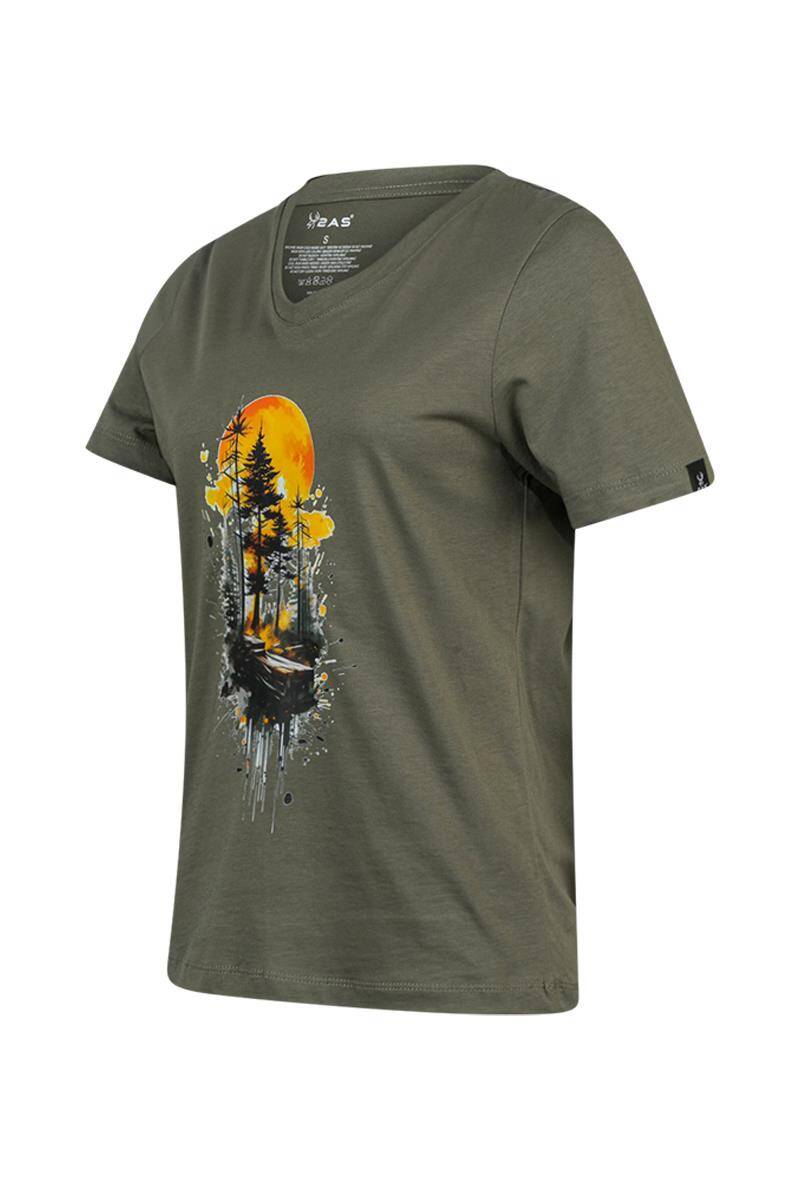 2AS Alone Baskılı V Yaka Kadın T-Shirt 413 - 2