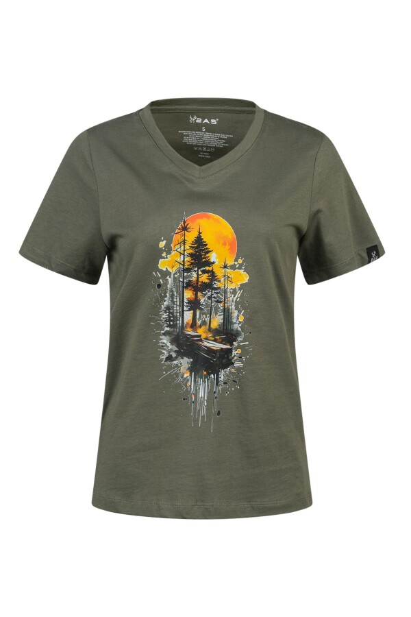 2AS Alone Baskılı V Yaka Kadın T-Shirt 413 - 2AS