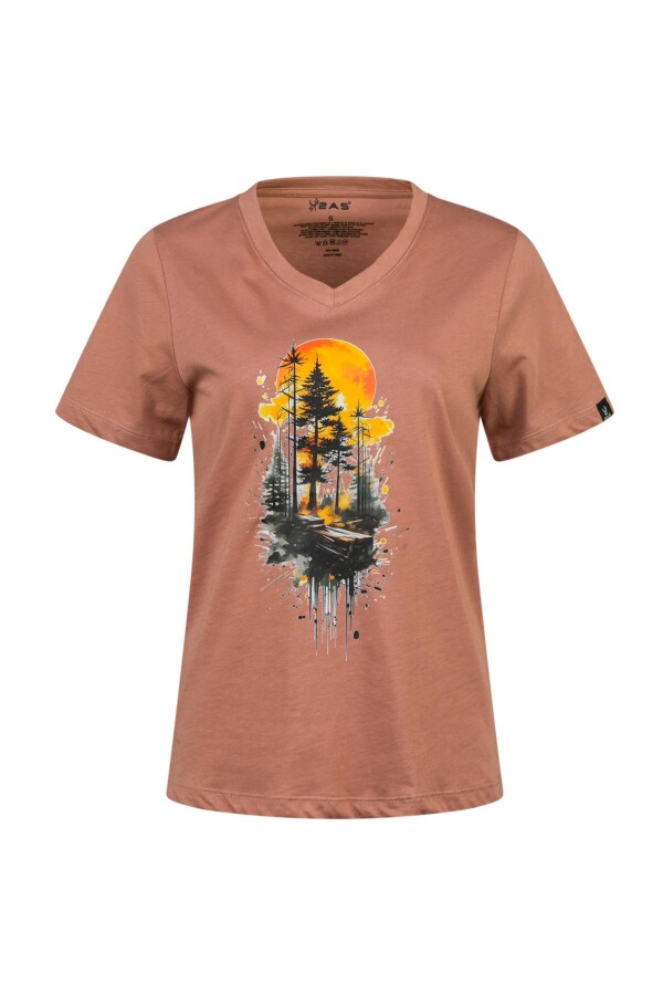 2AS Alone Baskılı V Yaka Kadın T-Shirt 413 