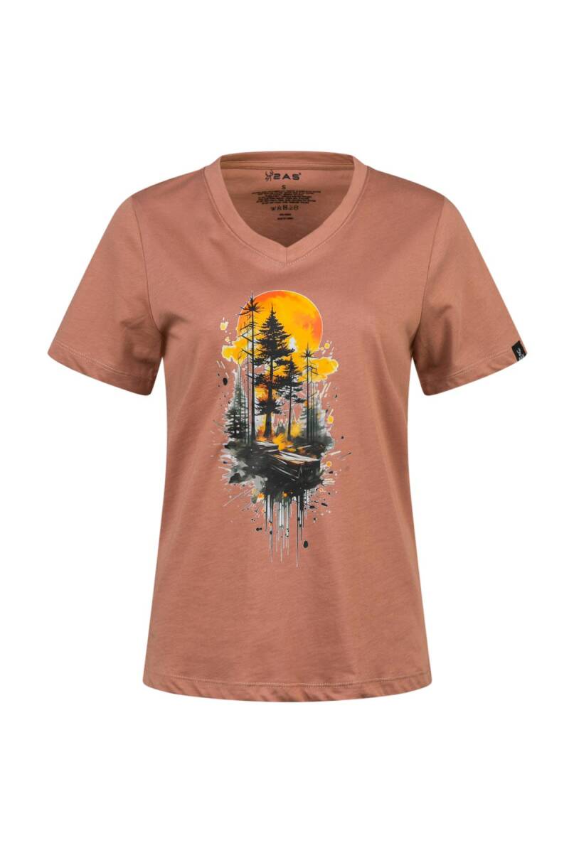 2AS Alone Baskılı V Yaka Kadın T-Shirt 413 - 1