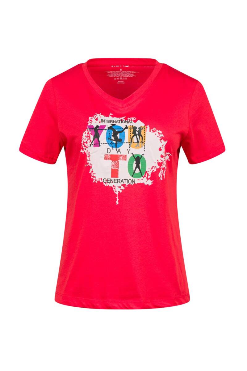 2AS Alone Baskılı V Yaka Kadın T-Shirt 403 - 1