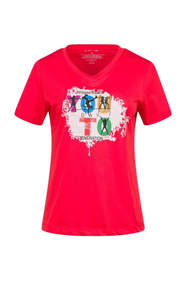 2AS Alone Baskılı V Yaka Kadın T-Shirt 403 - 2AS