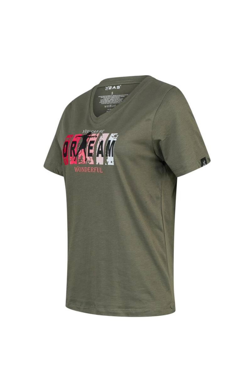 2AS Alone Baskılı V Yaka Kadın T-Shirt 404 - 2