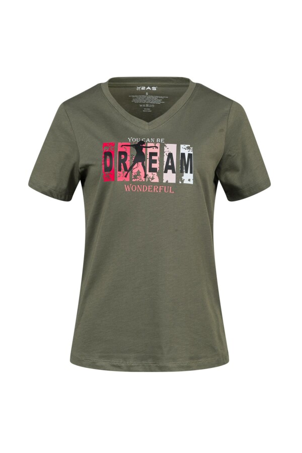 2AS Alone Baskılı V Yaka Kadın T-Shirt 404 - 2AS