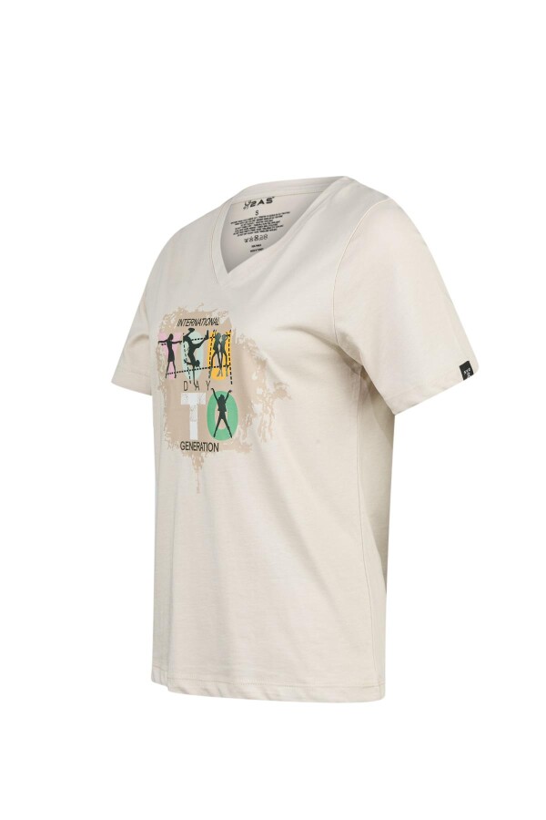 2AS Alone Baskılı V Yaka Kadın T-Shirt 403 - 2AS (1)