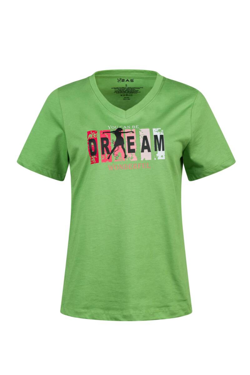 2AS Alone Baskılı V Yaka Kadın T-Shirt 404 - 1