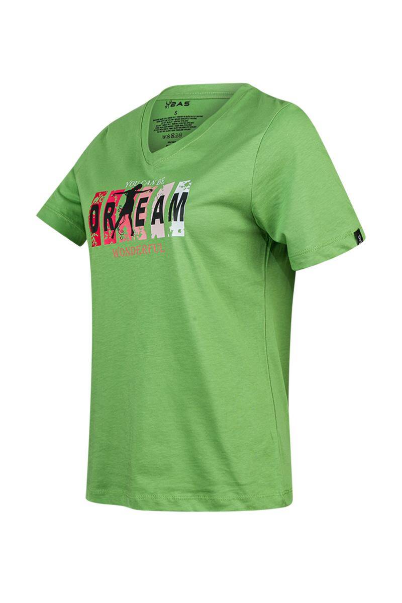 2AS Alone Baskılı V Yaka Kadın T-Shirt 404 - 2