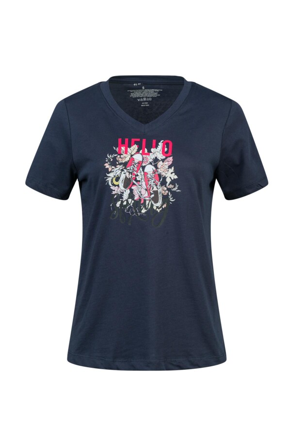 2AS Alone Baskılı V Yaka Kadın T-Shirt 402 - 2AS