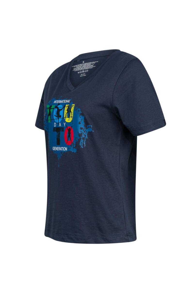 2AS Alone Baskılı V Yaka Kadın T-Shirt 403 - 2