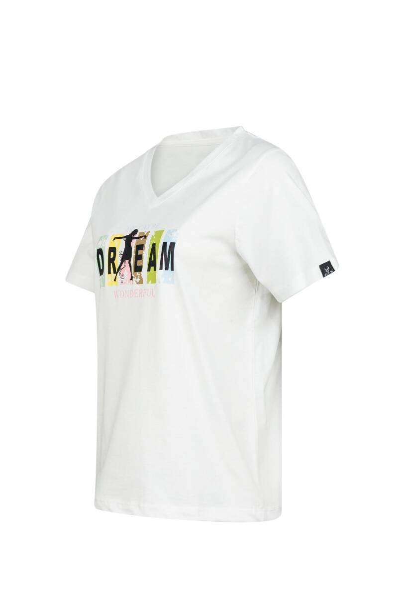 2AS Alone Baskılı V Yaka Kadın T-Shirt 404 - 2