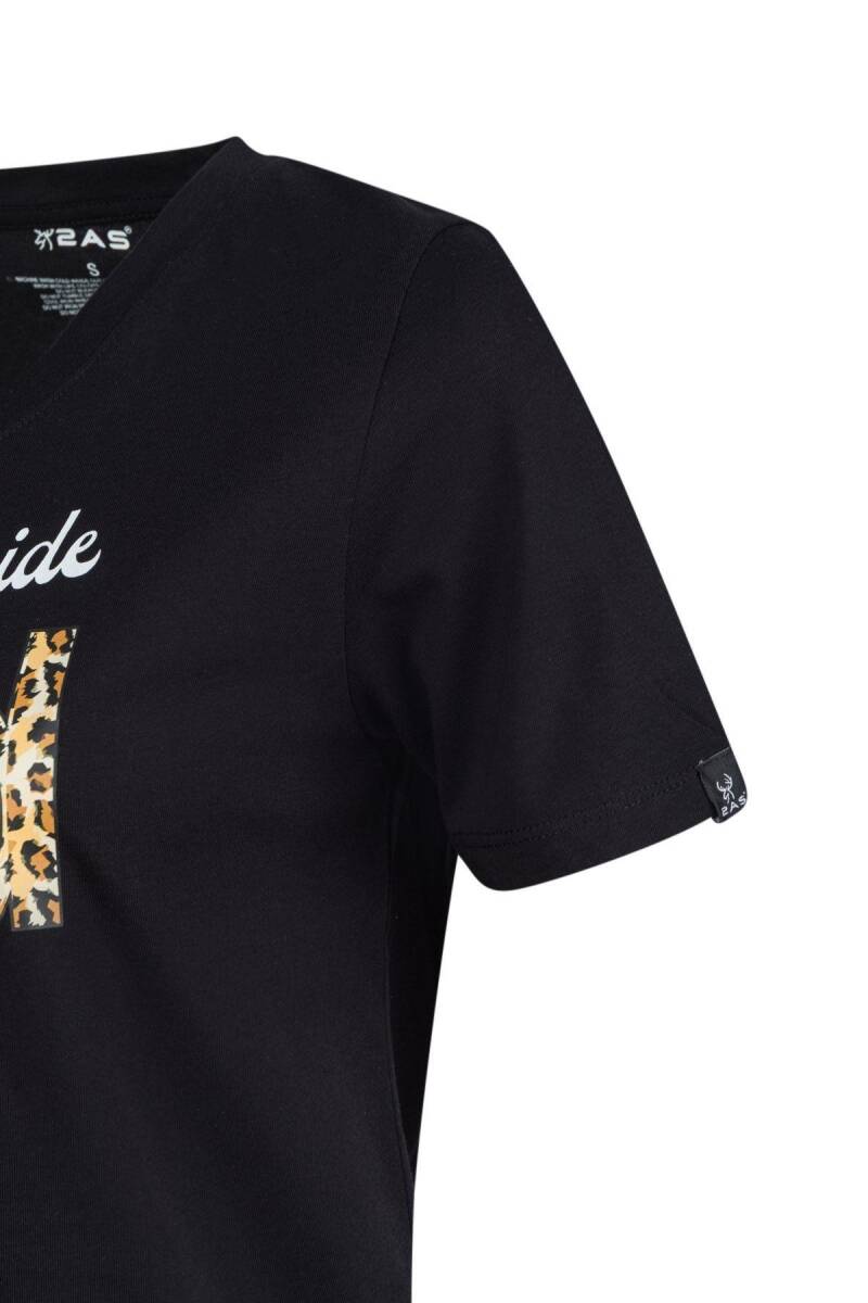 2AS Alone Baskılı V Yaka Kadın T-Shirt 410 - 3