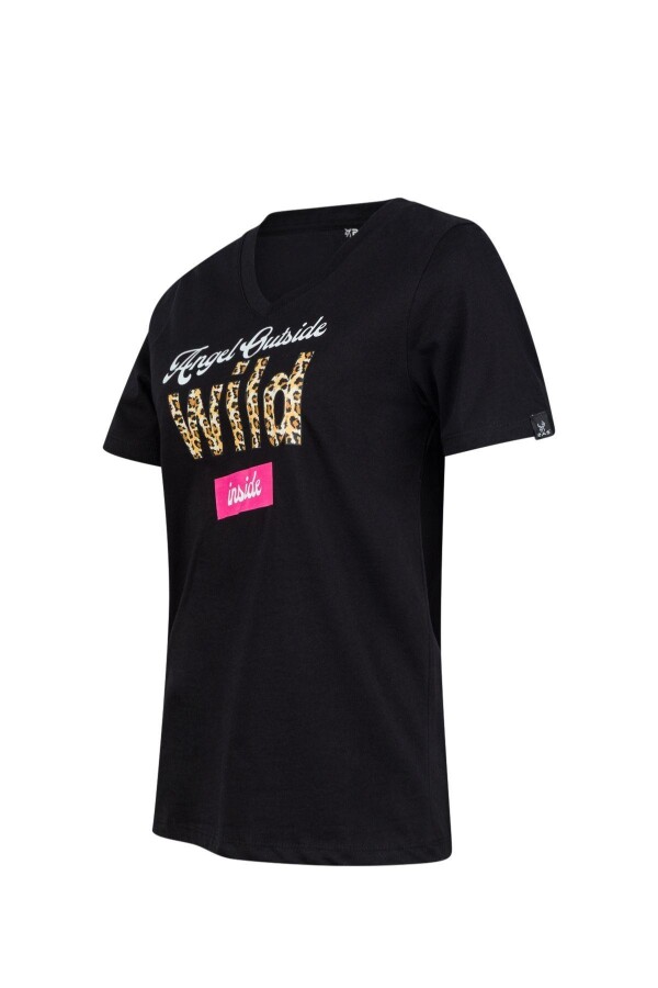 2AS Alone Baskılı V Yaka Kadın T-Shirt 410 - 2AS (1)