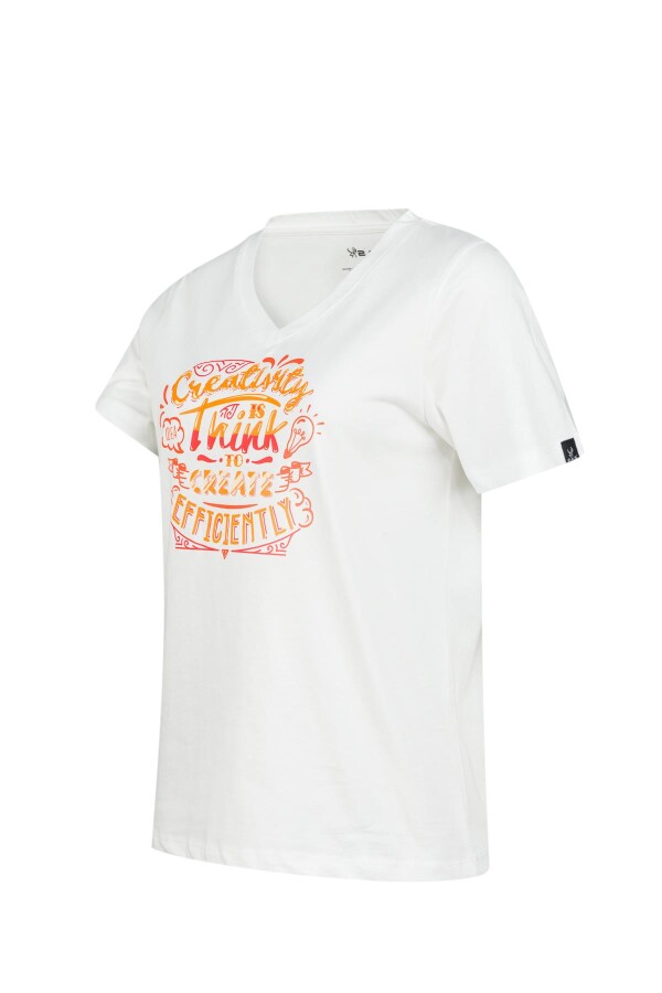 2AS Alone Baskılı V Yaka Kadın T-Shirt 411 - 2AS (1)