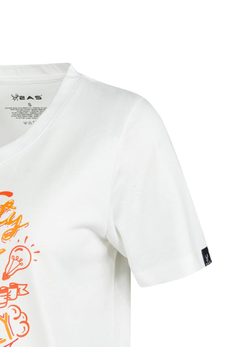 2AS Alone Baskılı V Yaka Kadın T-Shirt 411 - 3