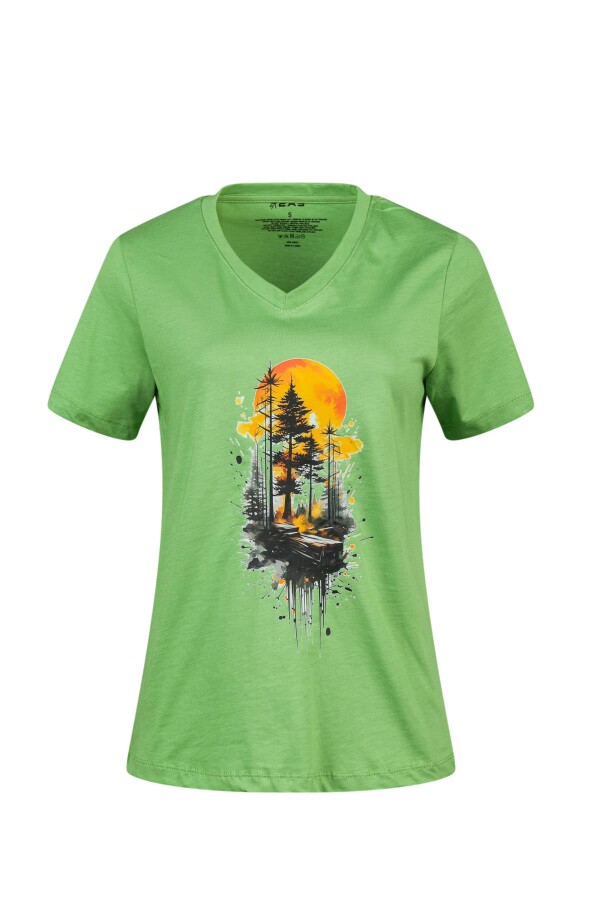 2AS Alone Baskılı V Yaka Kadın T-Shirt 413 - 2AS