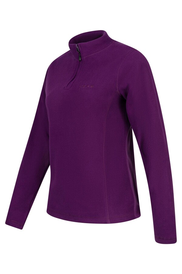 2AS Camila Kadın Yarım Fermuarlı İnce Polar Sweatshirt Mor - 2AS (1)