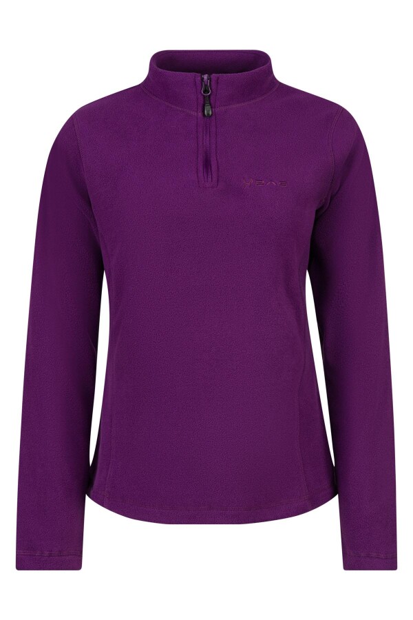 2AS Camila Kadın Yarım Fermuarlı İnce Polar Sweatshirt Mor - 2AS