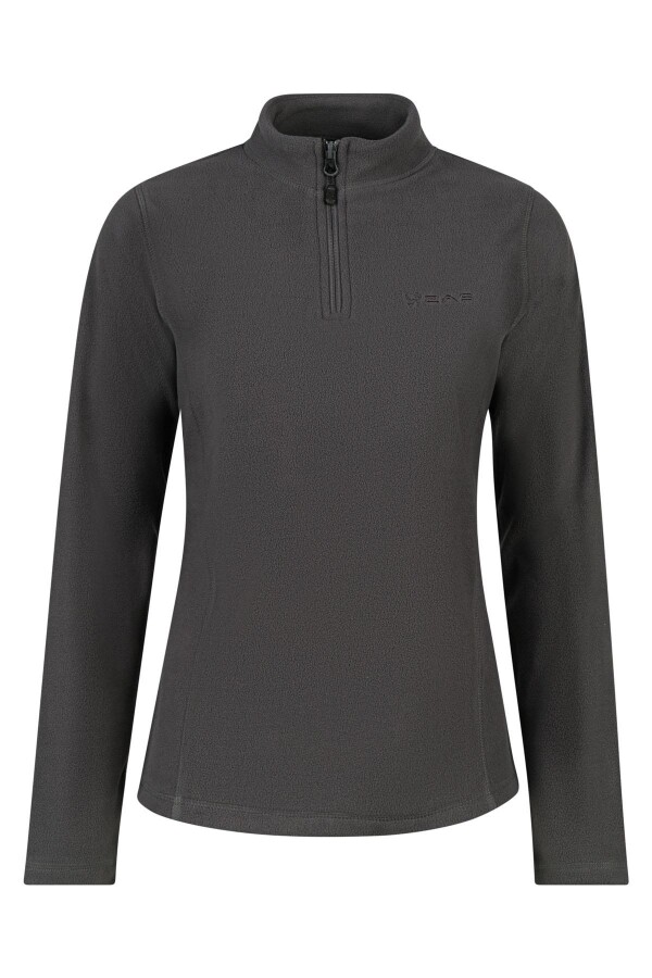 2AS Camila Kadın Yarım Fermuarlı İnce Polar Sweatshirt Antrasit - 2AS