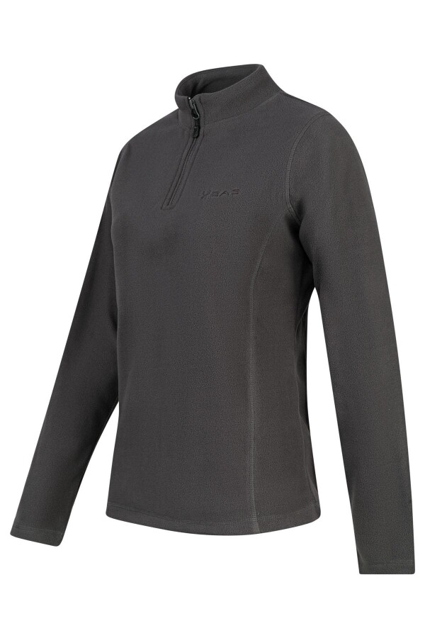 2AS Camila Kadın Yarım Fermuarlı İnce Polar Sweatshirt Antrasit - 2AS (1)