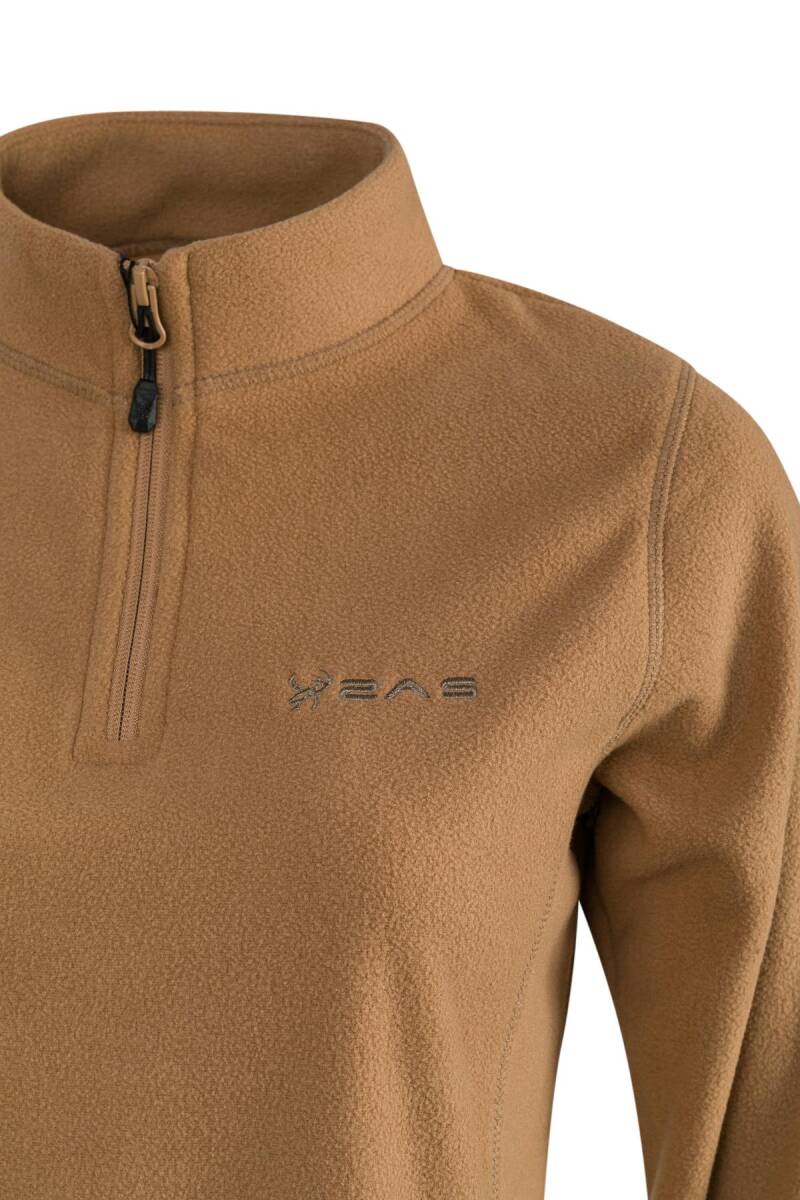 2AS Camila Kadın Yarım Fermuarlı İnce Polar Sweatshirt Camel - 3