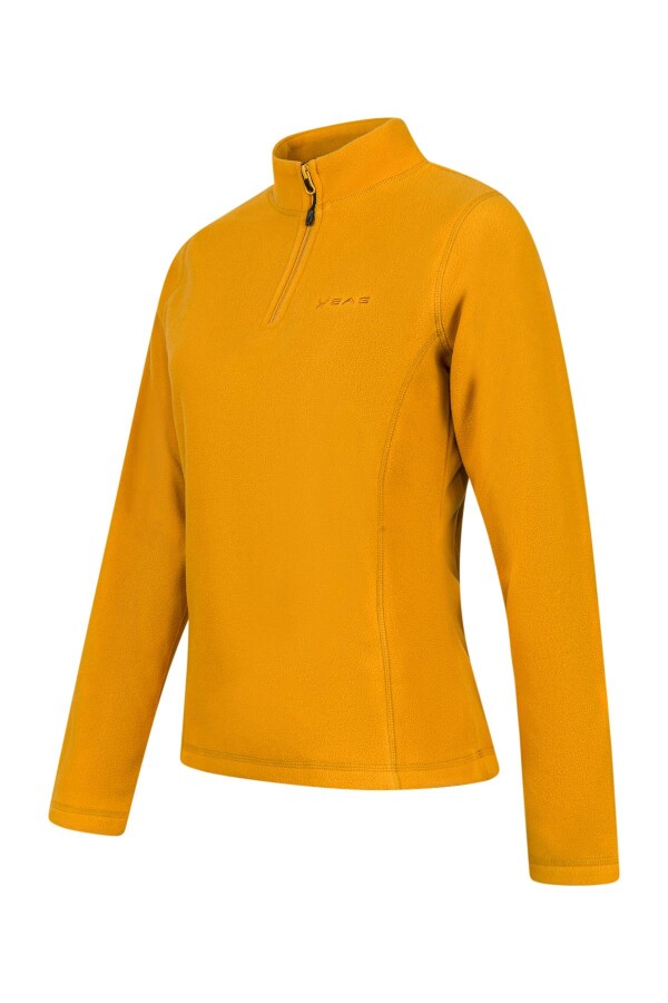 2AS Camila Kadın Yarım Fermuarlı İnce Polar Sweatshirt Hardal - 2AS (1)