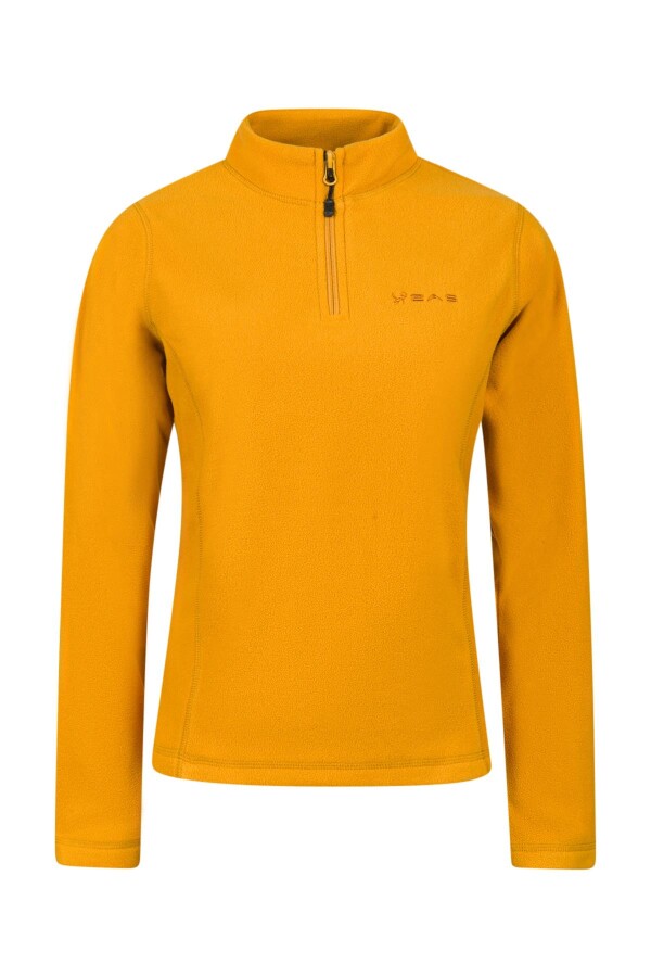 2AS Camila Kadın Yarım Fermuarlı İnce Polar Sweatshirt Hardal - 2AS