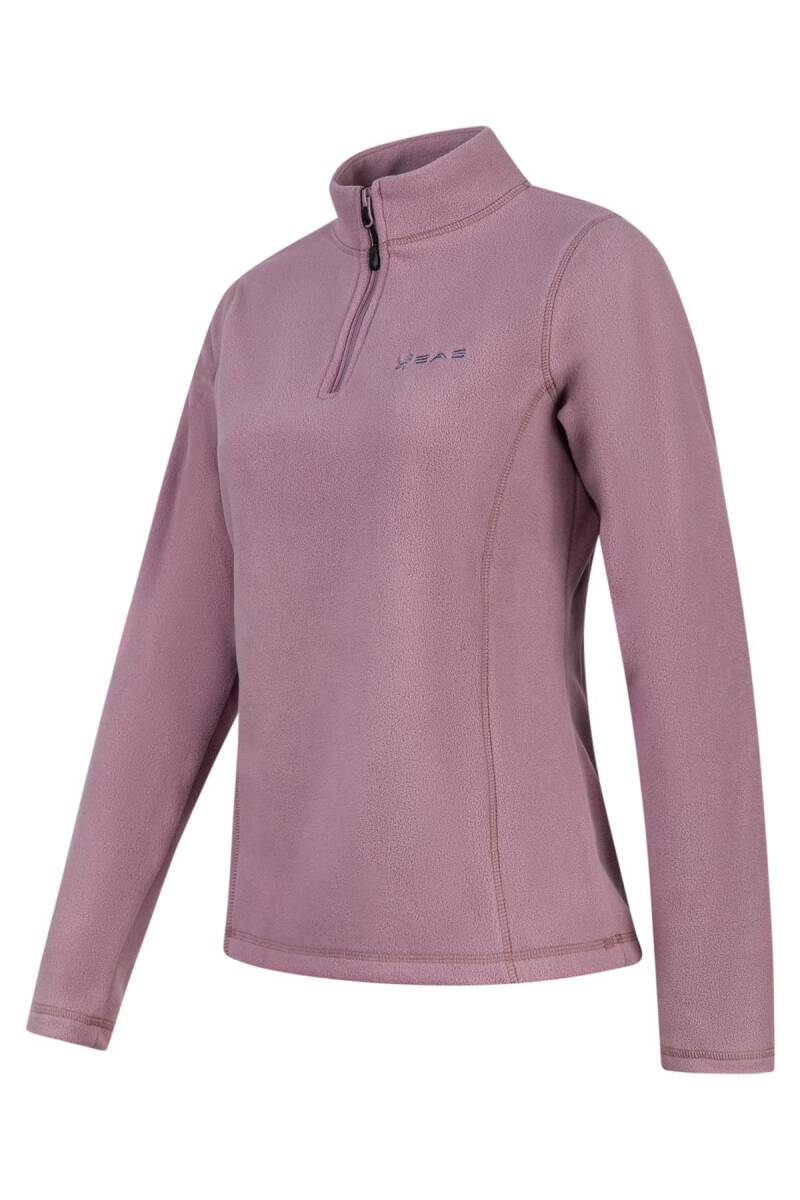 2AS Camila Kadın Yarım Fermuarlı İnce Polar Sweatshirt Lila - 2
