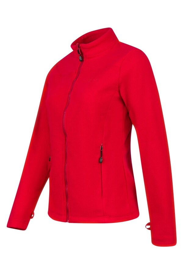 2AS Cara Kadın Tam Fermuarlı İnce Polar Sweatshirt Kırmızı - 2AS (1)