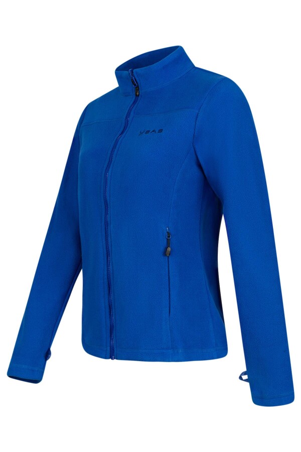 2AS Cara Kadın Tam Fermuarlı İnce Polar Sweatshirt Mavi - 2AS (1)