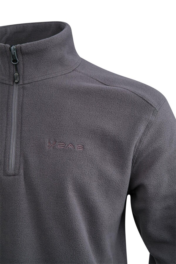 2AS Cedric Erkek Yarım Fermuarlı İnce Polar Sweatshirt Antrasit - 2AS (1)