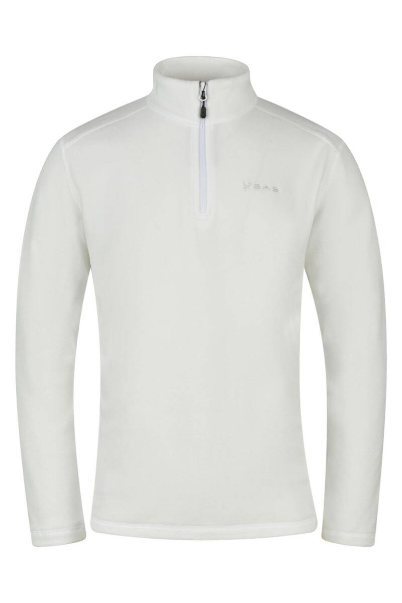 2AS Cedric Erkek Yarım Fermuarlı İnce Polar Sweatshirt Beyaz - 1