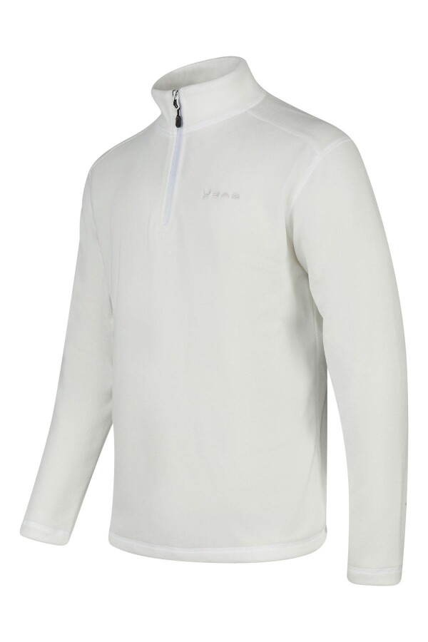 2AS Cedric Erkek Yarım Fermuarlı İnce Polar Sweatshirt Beyaz - 2AS (1)
