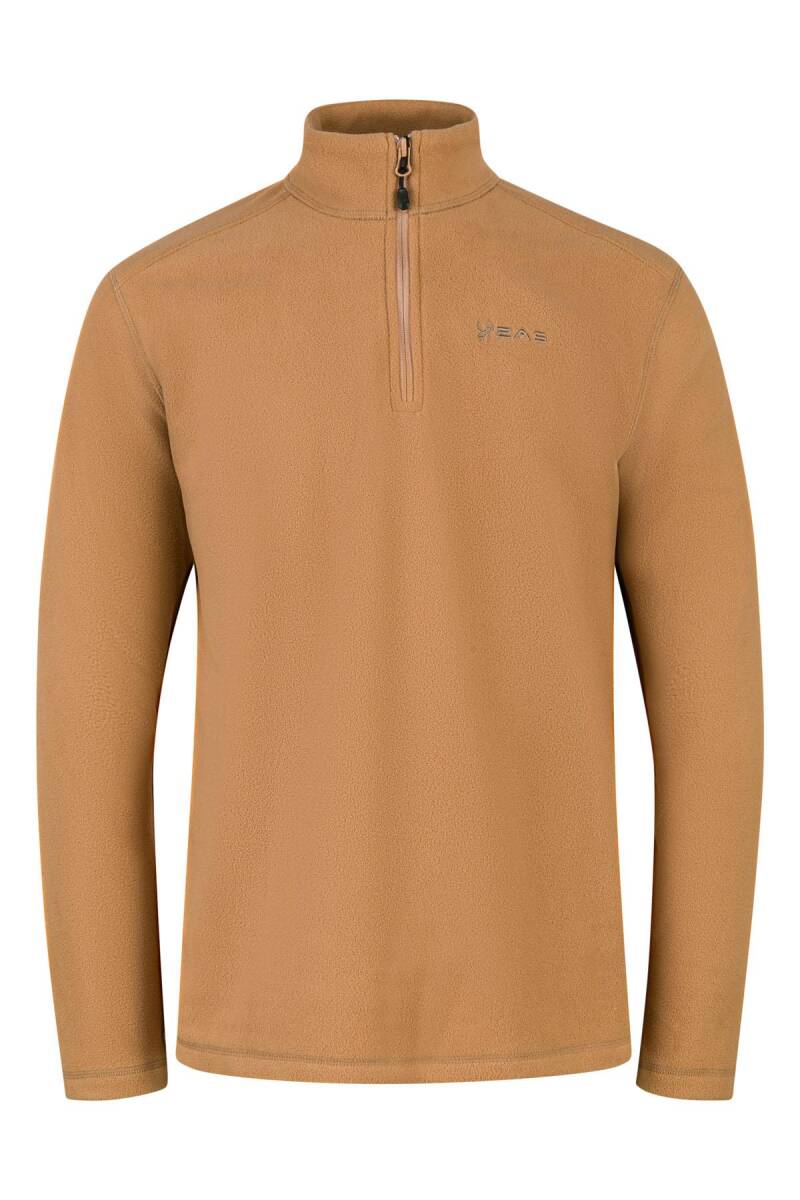 2AS Cedric Erkek Yarım Fermuarlı İnce Polar Sweatshirt Camel - 1