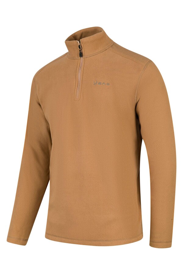 2AS Cedric Erkek Yarım Fermuarlı İnce Polar Sweatshirt Camel - 2AS (1)