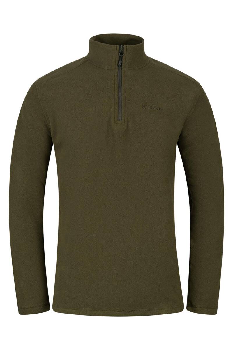 2AS Cedric Erkek Yarım Fermuarlı İnce Polar Sweatshirt Haki - 1