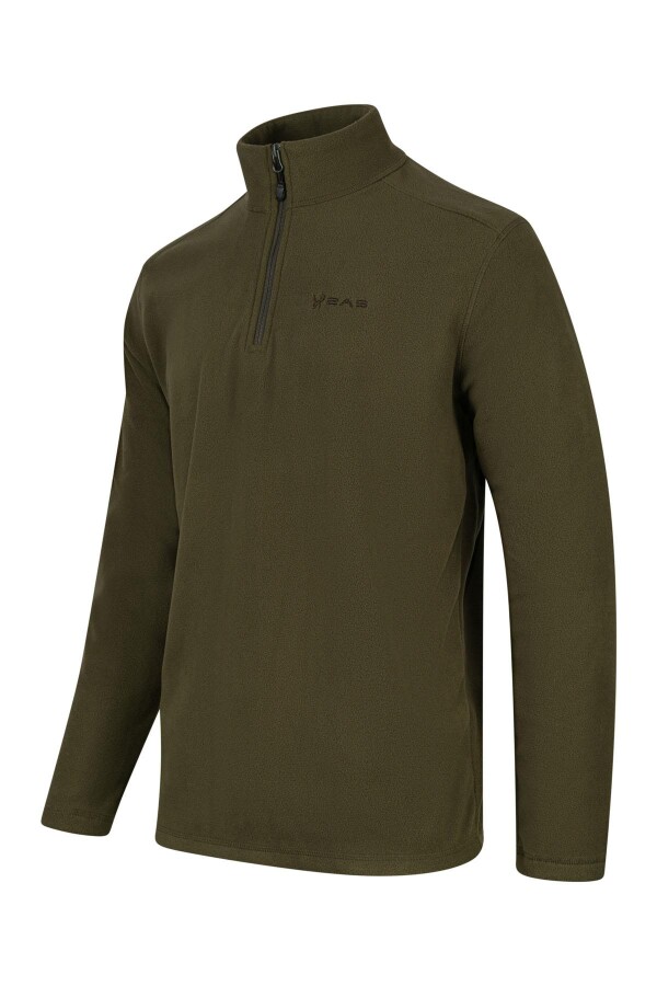 2AS Cedric Erkek Yarım Fermuarlı İnce Polar Sweatshirt Haki - 2AS (1)