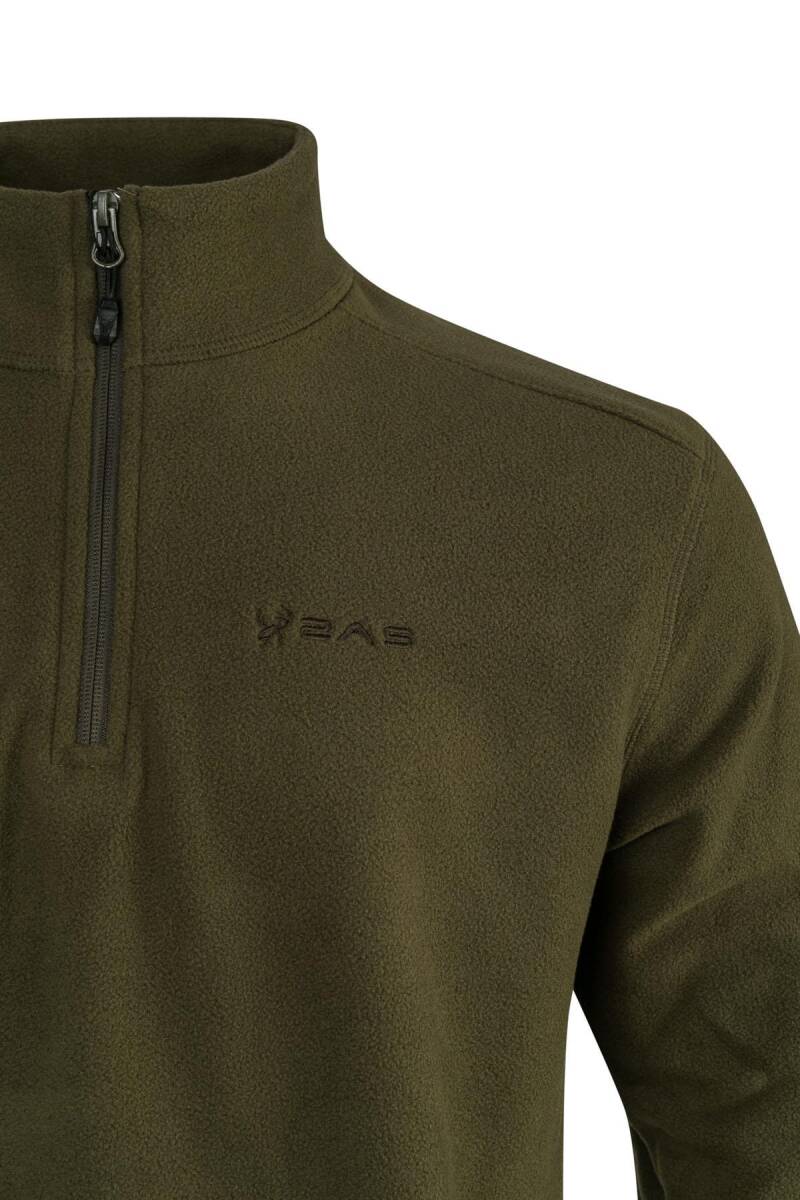 2AS Cedric Erkek Yarım Fermuarlı İnce Polar Sweatshirt Haki - 3