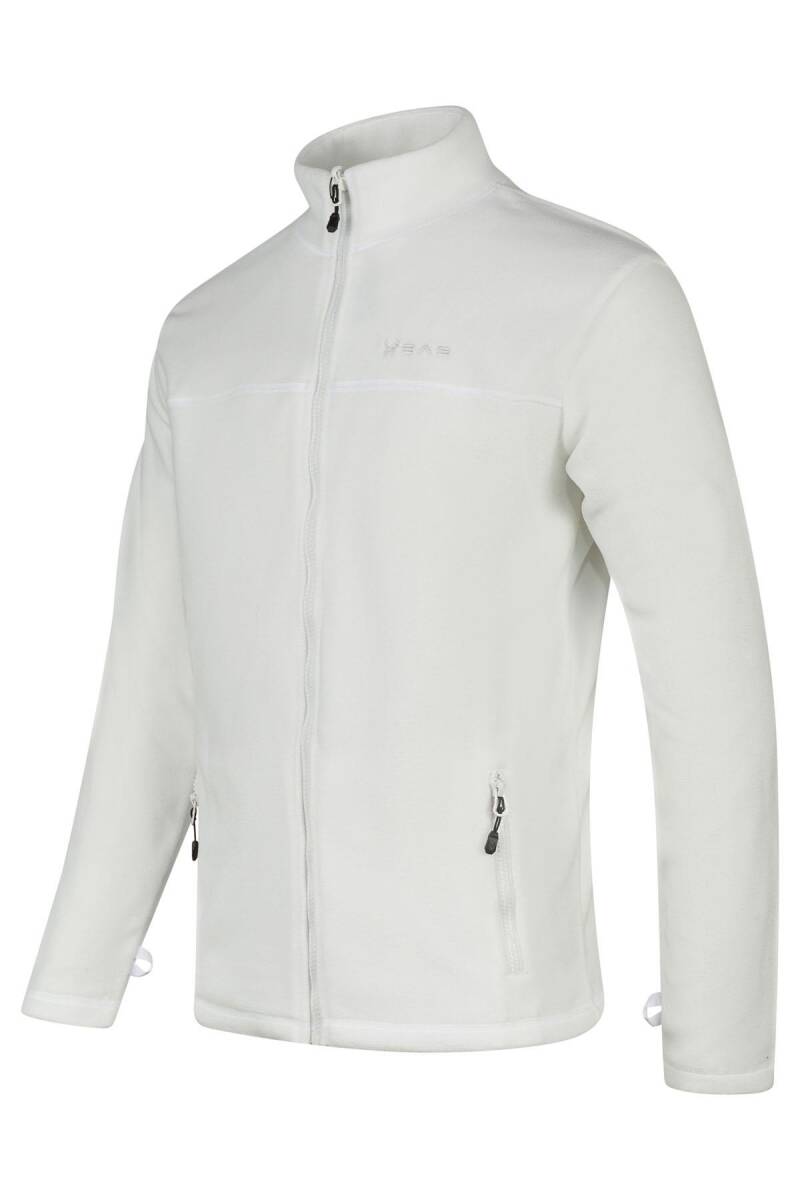 2as Chestert Erkek Tam Fermuarlı İnce Polar Sweatshırt Beyaz - 2
