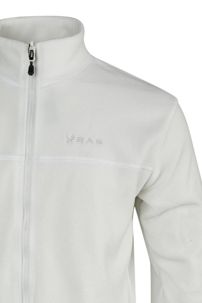 2as Chestert Erkek Tam Fermuarlı İnce Polar Sweatshırt Beyaz - 3