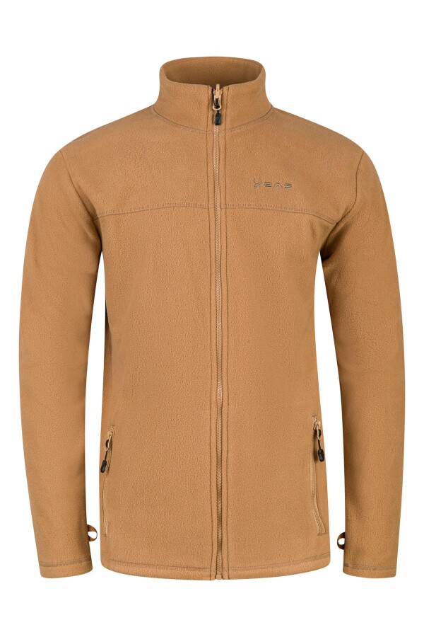 2as Chestert Erkek Tam Fermuarlı İnce Polar Sweatshırt Camel - 2AS