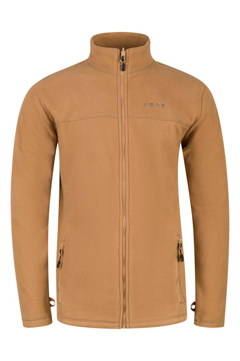 2as Chestert Erkek Tam Fermuarlı İnce Polar Sweatshırt Camel - 1