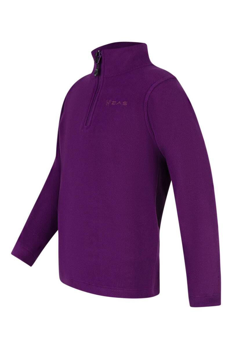 2AS Clara Çocuk Yarım Fermuarlı İnce Polar Sweatshirt Mor - 2