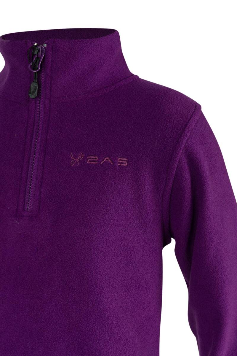 2AS Clara Çocuk Yarım Fermuarlı İnce Polar Sweatshirt Mor - 3