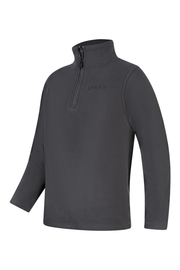 2AS Clara Çocuk Yarım Fermuarlı İnce Polar Sweatshirt Antrasit - 2AS (1)