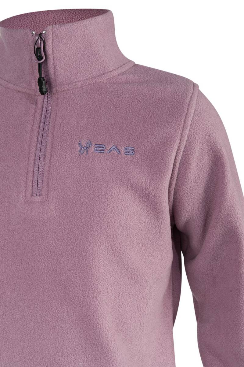 2AS Clara Çocuk Yarım Fermuarlı İnce Polar Sweatshirt Lila - 4