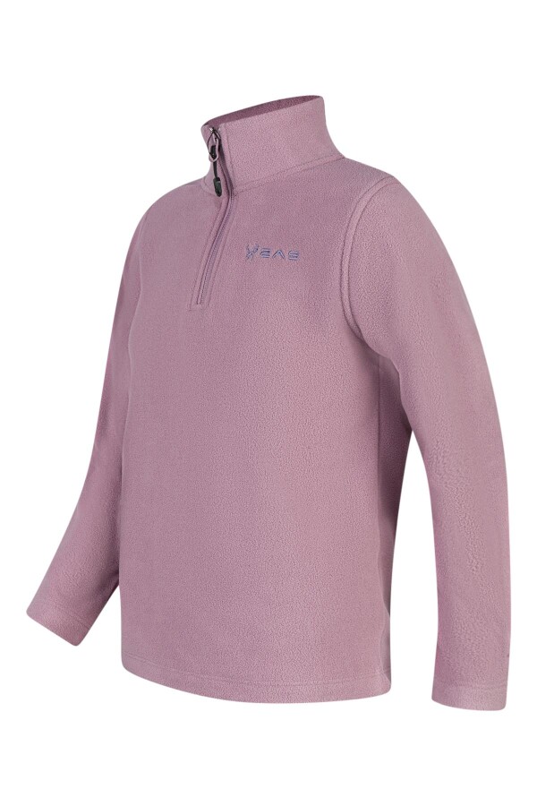 2AS Clara Çocuk Yarım Fermuarlı İnce Polar Sweatshirt Lila - 2AS (1)