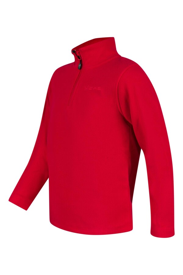 2AS Clara Çocuk Yarım Fermuarlı İnce Polar Sweatshirt Kırmızı - 2AS (1)