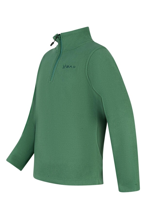 2AS Clara Çocuk Yarım Fermuarlı İnce Polar Sweatshirt Yeşil - 2AS (1)
